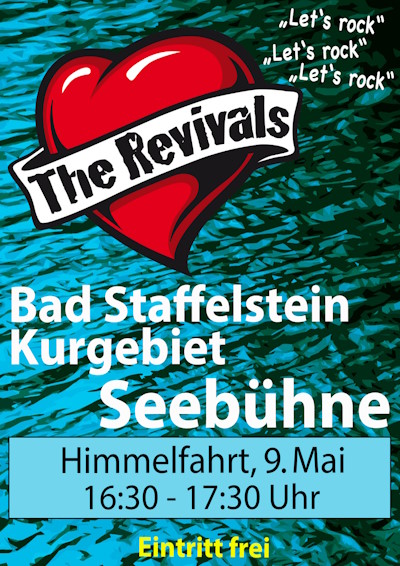 Plakat 'The Revivals' live Donnerstag, 9. Mai 2024, Seebühne Kurgebiet Bad Staffelstein, 16:30 - 17:30 Uhr